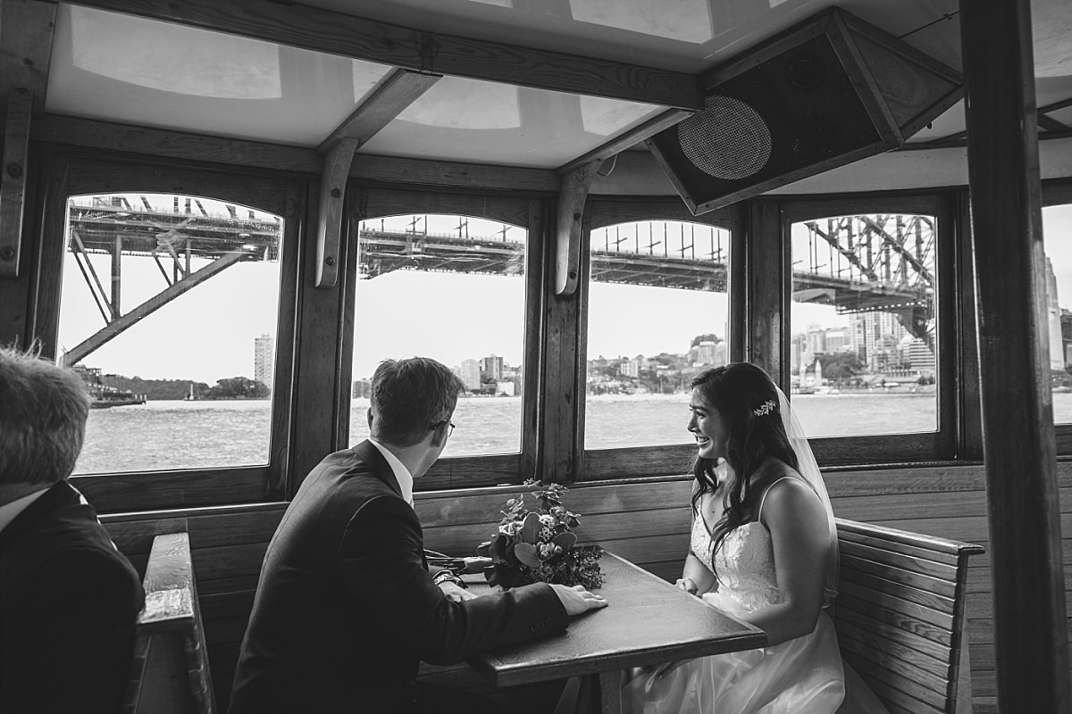 Bride and Groom on Ferry