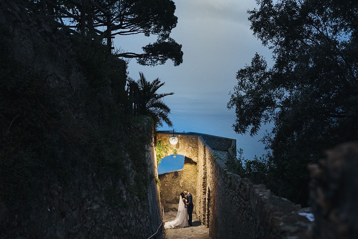 Bride and Groom on their wedding day at their Amalfi Coast Wedding
